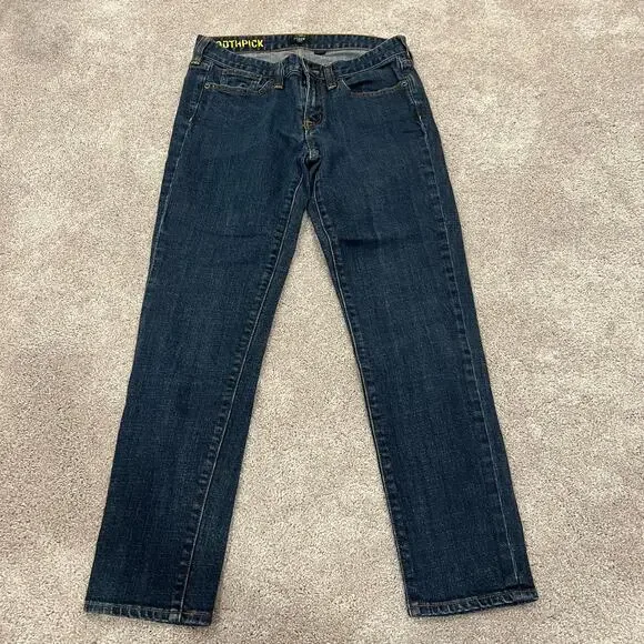 J Crew Women's Toothpick Stretch Skinny Jean Medium Wash Size 28 - Picture 2 of 10